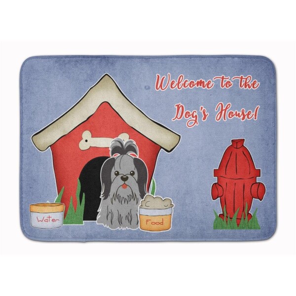 Carolines Treasures Dog House Shih Tzu Black and Silver Machine Washable Memory Foam Mat BB2843RUG - main